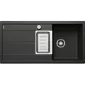 Produktbild: Blanco Silgranit Spülbecken mit Restebecken und Abtropffläche, Metra 6 S, schwarz 1000 x 500 mm