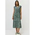 Produktbild: Midikleid CECIL, Damen, Gr. XXL (46), US-Größen, grün (schwarz balmy khaki), Stoff, 100% Viskose, bedruckt, normal wadenlang, Rundhals, Bündchen, Kleider Midikleid, aus Viskose