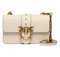 Produktbild: Pinko Damen Love One Mini Schultertasche St. Cl Vitello, Seide, Weiß Z14Q