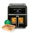Produktbild: GOURMETmaxx Heißluftfritteuse Heißluftfritteuse, 5 l - 8 Programme, Farb-Icons & Multi-Color LED-Touchdisplay, 1400 W, inkl.10 Backpapierschalen mit Frontfenster LED-Display 8 Programme