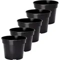 Produktbild: Garronda Blumentopf Kunststoff Pflanztopf rund Kräutertopf Anzuchttöpfe Blumentopf Schwarz für Innen und Aussen 13cm GD-0025 (5 Stück Schwarz, ⌀ 13