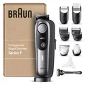 Produktbild: Braun Barttrimmer Series 9, Elektrischer Bartschneider Herren mit 11 Barber-Tools, Ultrascharfe ProBlade Klinge, 180 Min Akkulaufzeit, Kabelloser Bartrasierer, 40 Längen, Wasserdicht, BT9440, Chrom