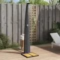 Produktbild: vidaXL Gartendusche Schwarz 55x60x224 cm Poly Rattan und Akazienholz
