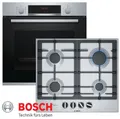 Produktbild: Gas Herdset Einbau Bosch Autark Backofen Umluft + GAS Kochfeld Edelstahl Herd