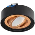Produktbild: EDO Einbauspot Schwarz-Gold Rund SKAND MINI - Schwenkbarer Deckenstrahler Kompatibel mit GU10 Fassung - Moderne Aluminium Unterputz Spotlampe ø95x30mm - Einbaustrahler für Wohnzimmer, Küche, Flur