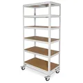 Produktbild: BRB Regalwagen/Kommissionierregal mit 6 Ebenen, Tragkraft 200 kg, BxTxH 900x500x1920 mm, lichtgrau