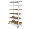 Produktbild: BRB-Lagertechnik Regaltransportwagen Kommissionierregal mit 6 Ebenen, BxTxH 900x500x1920 mm, Regalwagen/Kommissionierregal/Etagenwagen