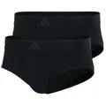 Produktbild: adidas Sportswear Hüftslip Active Flex Cotton 3 Stripes (2er Pack) elastischer Logo-Bund, ohne Eingriff, sportliches Design schwarz XXL