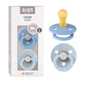 Produktbild: BIBS Colour Schnuller 2er-Pack, BPA-frei, Kirschform Nippel. Naturkautschuk/Latex, Hergestellt in Dänemark. Größe 2 | 6+ Monate | 2-Pack, Sky Blue/Baby Blue