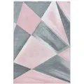 Produktbild: Carpetsale24 Designer Teppich Modern Abstrakt Gemustert – Pink und Grau – Wohnzimmerteppich für modernen Stil und Komfort, Größe 160x230 cm