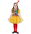 Produktbild: Clown Kleid mit Tutu Minihut Clownkostüm Clownkleid Mädchenclown Kinder Gr. 128