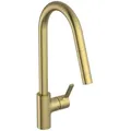 Produktbild: Ideal Standard Gusto Küchenarmatur BD414A2 brushed gold, mit hohem Rohrauslauf und herausziehbarer Handbrause