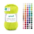 Produktbild: Gründl Wolle Cotton Quick uni - dünne Wolle zum Häkeln - Strickgarn - Häkelgarn - Glänzend und hautfreundlich - 100% Baumwolle - 1 Knäuel 50 g / 125 m - Nadelstärke 3-4 - Hellgrün