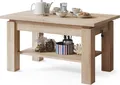 Produktbild: Multifunktionaler Couchtisch ASTRA Sonoma Eiche 110x68cm höhenverstellbar & ausziehbar – Wohnzimmertisch modern, stabil – in verschiedenen Farben