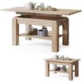 Produktbild: All4All Couchtisch Astra - Kaffeetisch - Wohnzimmertisch – Sofatisch mit Ablage - höhenverstellbar - kompakte Größe - Sofatisch - 110x68cm - 05 - Sonoma Eiche