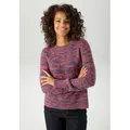 Produktbild: Strickpullover ANISTON CASUAL, Damen, Gr. 36, blau (pink, orange, rot, petrol, blau, moosgrün, grau), Grobstrick, Obermaterial: 100% Polyacryl, gemustert, mehrfarbig, figurumspielend hüftlang, Rundhals, Rippstrickbündchen, Pullover Strickpullover, aus trendigem Multicolor-Garn -jedes Teil ein Unikat, Topseller