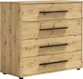 Produktbild: Kommode MAXIONE MX-03 mit 4 Schubladen Sideboard 100 cm Anrichte Schrank Highboard Modern (Artisan Eiche)