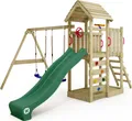 Produktbild: Spielturm Wickey MultiFlyer mit Holzdach und Schaukel in Grün