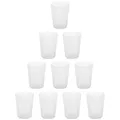 Produktbild: Engelland - 10 x Plastikbecher, Trinkbecher, Weiß, Frostoptik, 400 ml, Eichstrich, bruchfest, stapelbar, Mehrweg, Kunststoff, wiederverwendbar, Party-Becher, Trink-Glas