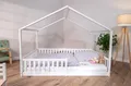 Produktbild: tiSsi® Bodenbett/Hausbett Enno 140x200 cm Buche weiß inkl. Opt. Dach