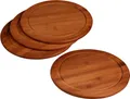 Produktbild: KESPER® Servierteller Vesperteller 4er Set, Bambus, (Set, 4-tlg), mit Saftrille