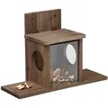 Produktbild: Eichhörnchen Futterhaus, Holz, 2 Eingänge & Sitzplattformen, zum Aufhängen, Eichhörnchenfutterstation, braun - Relaxdays