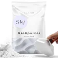 Produktbild: KALA ART Gießpulver Weiß 5kg - Gips zum Basteln für Silikonformen - Hochwertiges Reliefgießpulver (Bastelbeton) - Modelliergips zum Gießen für Deine kreativen Projekte
