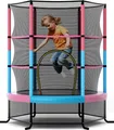 Produktbild: COSTWAY 165 cm Gartentrampolin mit Sicherheitsnetz, Trampolin bis 135 KG belastbar, Indoor-/Outdoortrampolin für Kinder ab 3 Jahre