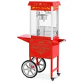Produktbild: Popcornmaschine mit Wagen Retro-Design 195 / 235 °C rot Popcornmaker Popcorn-Aut