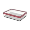 Produktbild: Rotho Loft rechteckige Vorratsdose 1l mit Deckel und Dichtung, Kunststoff (SAN) BPA-frei, transparent/rot, 1l (20.0 x 15.0 x 4.8 cm)