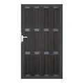 Produktbild: Groja WPC Fertigzaun Tor 100x180cm gerillt anthrazit - Anthrazit AusfĂĽhrung: DIN rechts 4250260969425