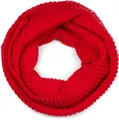 Produktbild: styleBREAKER Unisex Strick Loop Schal Einfarbig mit Wellenmuster, warmer Winter Strickschal, Schlauchschal 01018169, Farbe:Rot