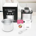 Produktbild: Eismaschine 2L Edelstahl Eiscreme-Automat mit Behälter & Rezeptheft, Silber