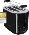 Produktbild: Exquisit 2-Scheiben-Toaster TA 6103 | 850W | 7 Bräunungsstufen | Brötchenaufsatz | Edelstahl | schwarz