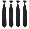 Produktbild: 4 Stück Schwarze Krawatte für HerrenKrawatten zum AnsteckenSolide Uniformvorg...