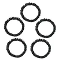 Produktbild: Townssilk Silk Skinnie Haargummis, 100% reine Maulbeerseide, 22 Momme, Haarfreundlich, luxuri?s, elastisch, 5 Haargummis, schwarz