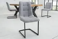 Produktbild: riess-ambiente Freischwinger MIAMI hellgrau / schwarz (1 St), Esszimmer · Webstoff · Metall · Industrial