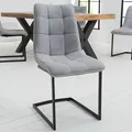 Produktbild: Design Freischwinger Stuhl MIAMI hellgrau Metallgestell matt schwarz Küchenstuhl
