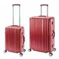 Produktbild: Travelhouse London · 2-teiliges Reisekoffer Set · Aluminium Rahmen · Polykarbonat Hartschale · 2X TSA · 4 Silent Move Doppelrollen Handgepäck-Koffer 55cm + L-75cm · Vol. S-44L · Vol. 108L
