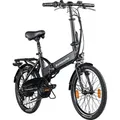Produktbild: Zündapp Z101 20 Zoll Elektro Klapprad für Erwachsene 150 - 180 cm 6 Gang E Klappfahrrad E Bike Faltrad Pedelec StVZO schwarz