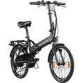 Produktbild: Zündapp Z101 20 Zoll Elektro Klapprad für Erwachsene 150 - 180 cm 6 Gang E Klappfahrrad E Bike Faltrad Pedelec StVZO schwarz