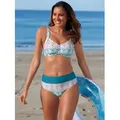 Produktbild: Bustier-Bikini-Top FEEL GOOD, Damen, Gr. 38, Cup D, bunt (topas, magenta, bedruckt), Elasthan, Polyamid, Bikini-Oberteile