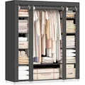 Produktbild: Stoffschrank, Schwarz, Textil, 12 Fächer, 150x175x45 cm, Schlafzimmer, Kleiderschränke, Stoffschrank