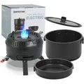 Produktbild: Enfrifam Topf-set Campingkocher, Gaskocher Outdoor Kochgeschirr, Tragbar Reisekocher , Aluminium.kombiniere 700w Elektrische & 2200w Gas, 1 Flammig, Für 2-4 Personen , Für Picknick Backpacking Camping