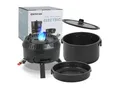 Produktbild: ENFRIFAM Topf-Set Campingkocher, Gaskocher Outdoor Kochgeschirr, Tragbar Reisekocher , Aluminium.Kombiniere 700W Elektrische und 2200W Gas, 1 flammig, für 2-4 Personen , für Picknick Backpacking Camping Wandern