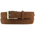 Produktbild: BELTINGER Ledergürtel Gürtel aus Veloursleder 3,0 cm - Weicher Velour-Ledergürtel für Herren (1-St) braun|silberfarben 80 cm (Gesamtlänge 95 cm)