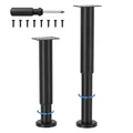 Produktbild: VETIN 2 Stück Möbelfüße Verstellbar, Möbelfüße Höhenverstellbar 25-43cm, Metall Schwarz Möbelbeine, Möbelbeine für Schrank Fernsehschrank Bett Sofa Nachttisch Lehrstuhl Badezimmerschrank