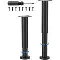 Produktbild: Verstellbare Möbelfüße 25-43cm Schwarz Metall 2 Stück für Schrank Bett Sofa N...