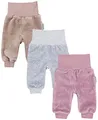Produktbild: TupTam Baby Mädchen Nicki Hose Jogginghose 3er Pack, Farbe: Melange Grau/Beige/Rosa, Größe: 74