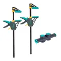 Produktbild: wolfcraft XL-Einhandzwingen-Set - 8624000 - flexible Spannweiten von bis zu 1060 mm - Spannkraft 120 kg - 2 Einhandzwingen PRO L + Connector